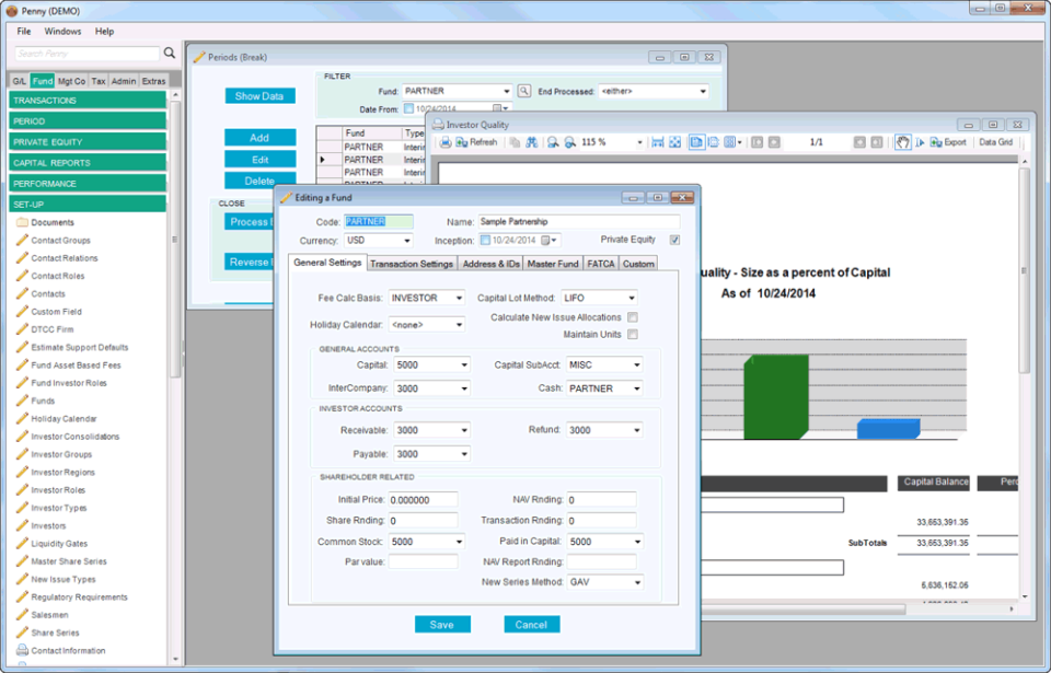 screenshot of Eze Investor Accounting